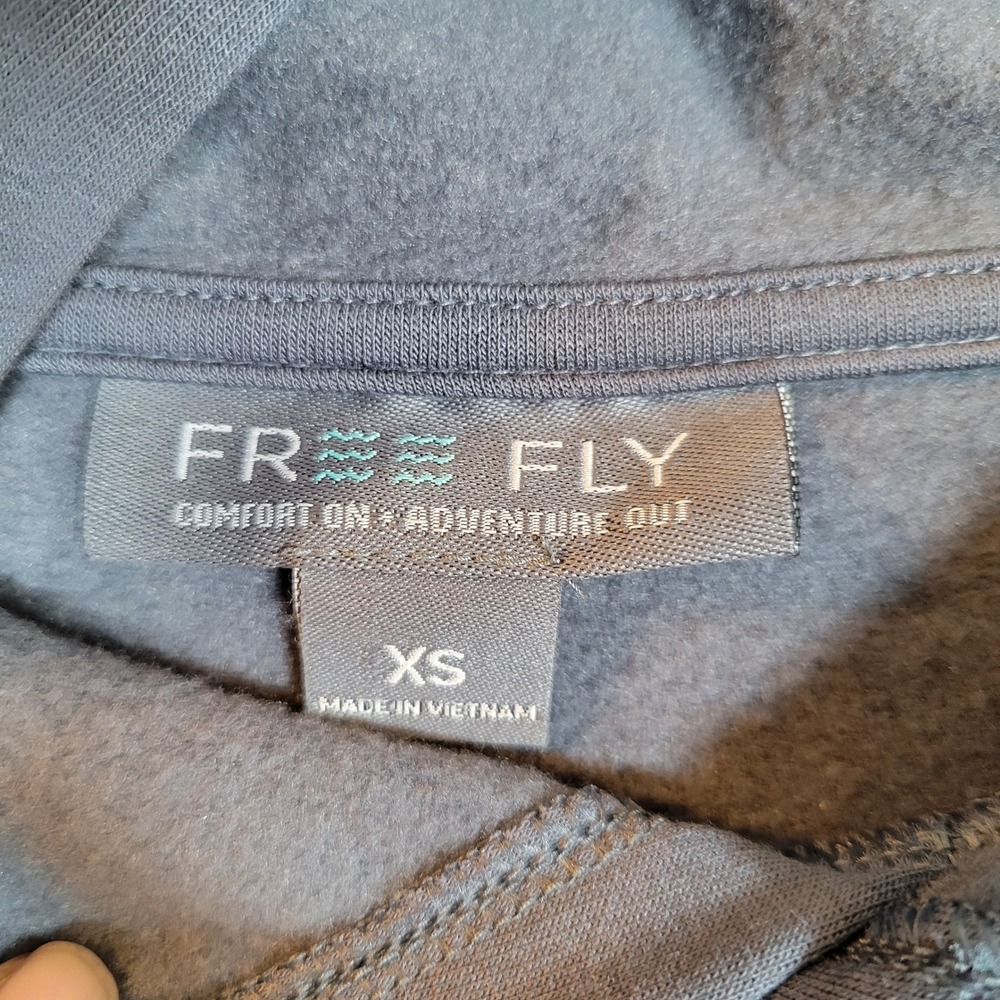 Free Fly Womens Bamboo Fleece Pullover Hoodie Sweater Size XS Gray Athleisure - Picture 7 of 10